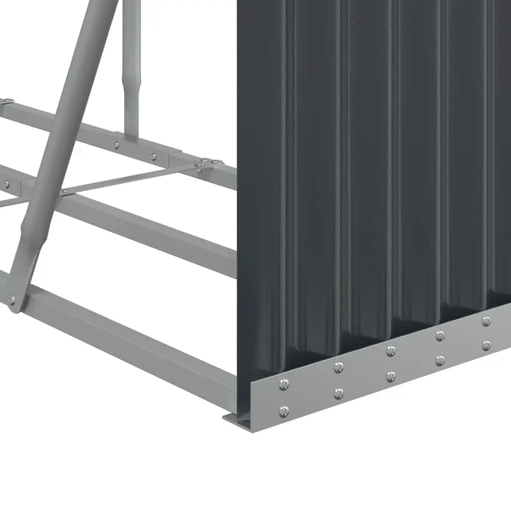 Log Holder Galvanised Steel 300 x 45 x 100 cm Anthracite Wall Mount Outdoor