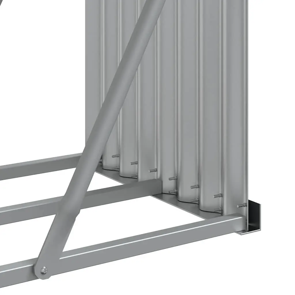 Log Holder Galvanised Steel 300 x 45 x 100 cm Anthracite Wall Mount Outdoor