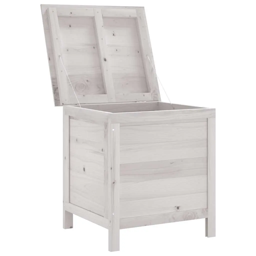 Garden Storage Box White Outdoor Solid Wood Furniture Deck Patio Cushion Shed