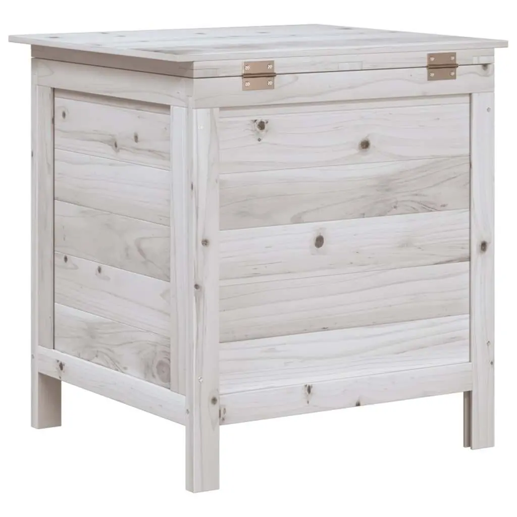 Garden Storage Box White Outdoor Solid Wood Furniture Deck Patio Cushion Shed