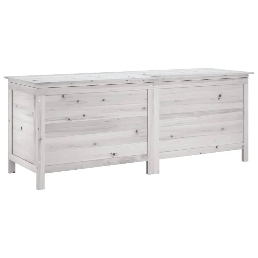 Garden Storage Box White Outdoor Wooden Cushion Storage Bench Patio Furniture