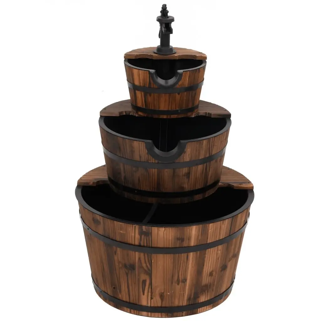 Wooden Water Fountain with Electric Pump 60 x 60 x 94 cm Brown
