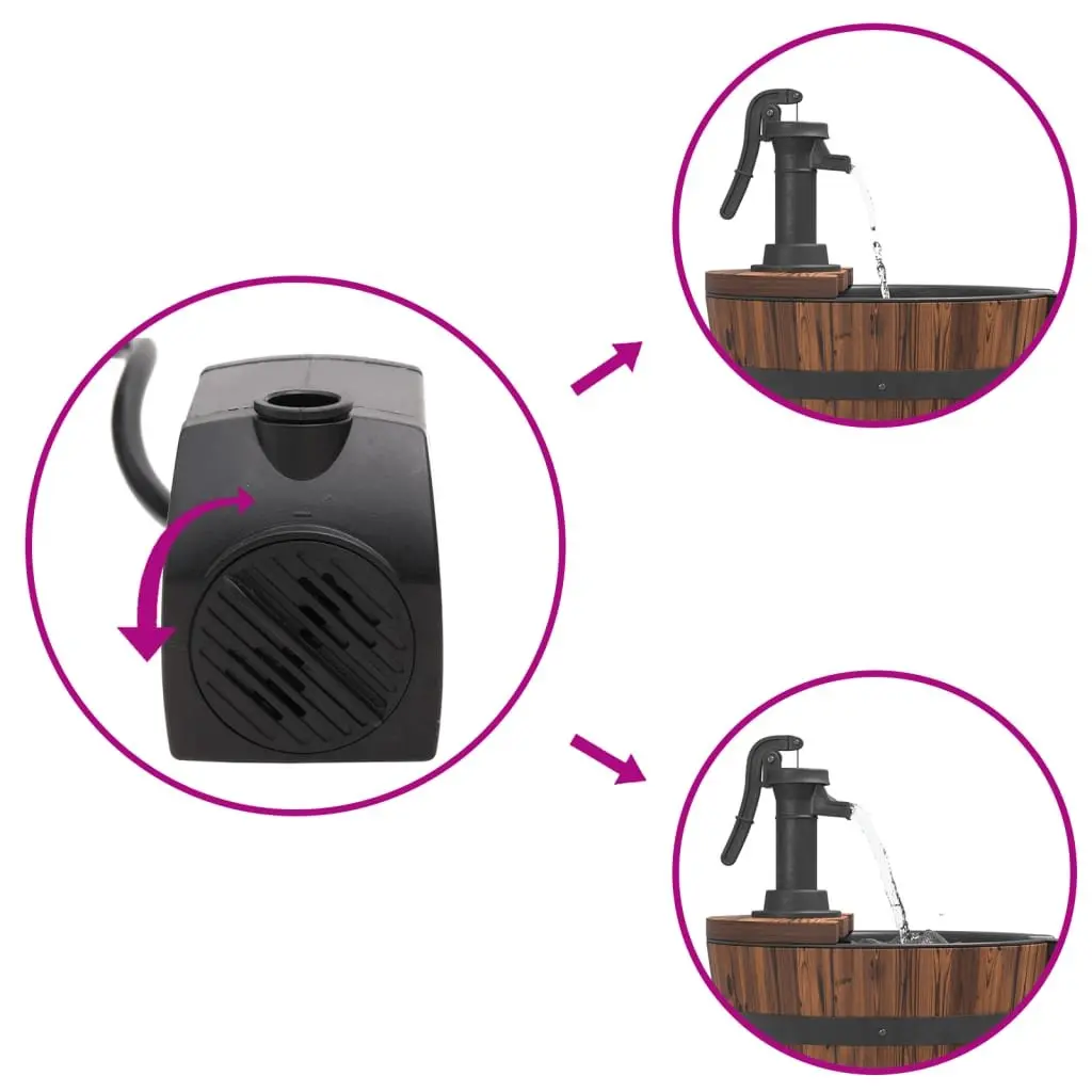 Wooden Water Fountain with Electric Pump 60 x 60 x 94 cm Brown