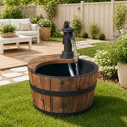 Practical Wooden Water Fountain for Gardens and Patios