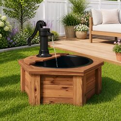 Practical Water Fountain with Built-In Pump for Patios 57cm