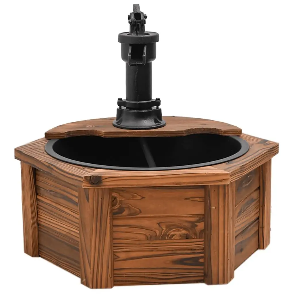 Wooden Water Fountain with Pump 57cm Brown