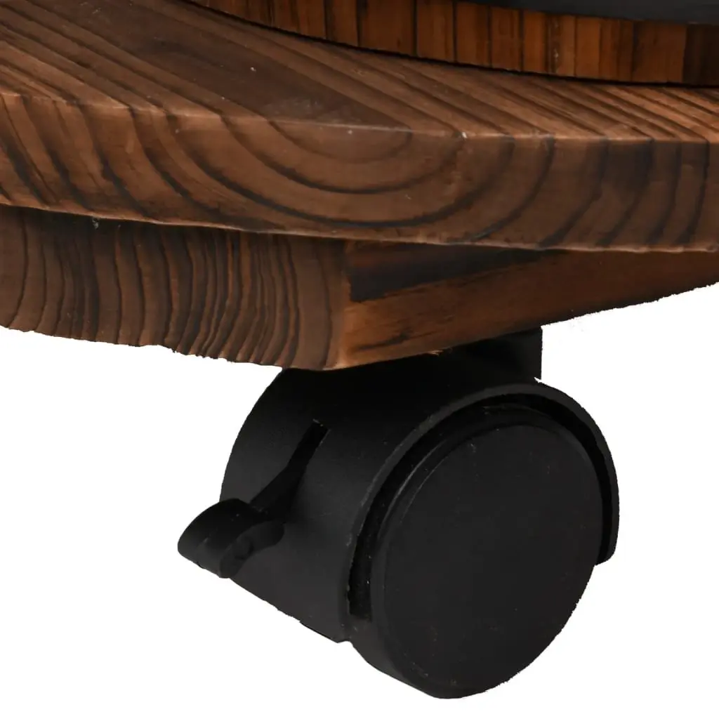 Water Fountain Solid Fir Wood 55 x 55 x 80 cm Brown Wheeled Outdoor Patio Garden Decor