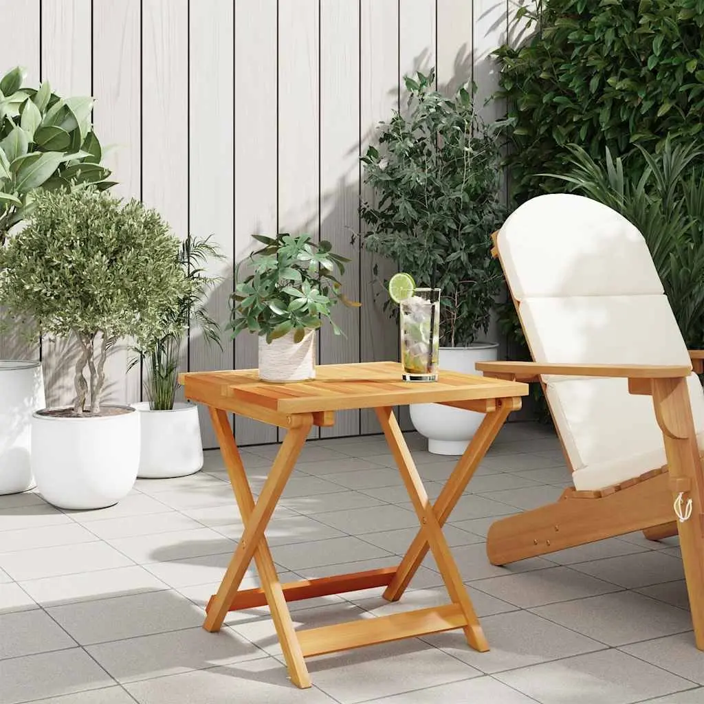 Folding Garden Table 50x50x50 cm Outdoor Patio Furniture Brown Wooden Acacia