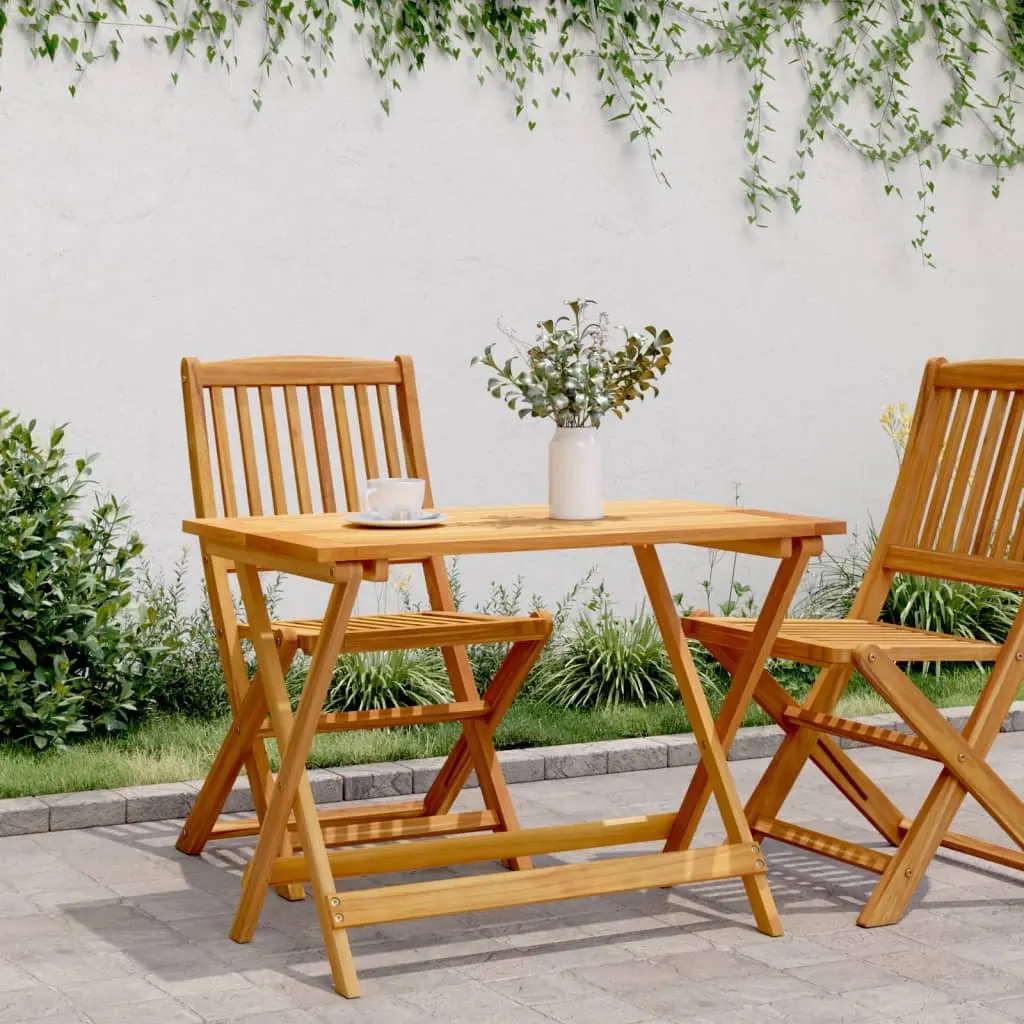 Folding Garden Table Solid Acacia Wood 90x52.5x65cm Brown Outdoor Patio Dining