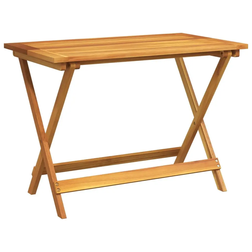 Folding Garden Table Solid Acacia Wood 90x52.5x65cm Brown Outdoor Patio Dining