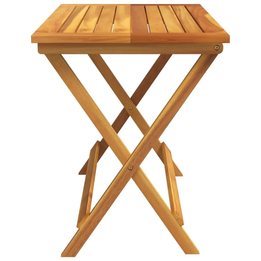Folding Garden Table Solid Acacia Wood 90x52.5x65cm Brown Outdoor Patio Dining