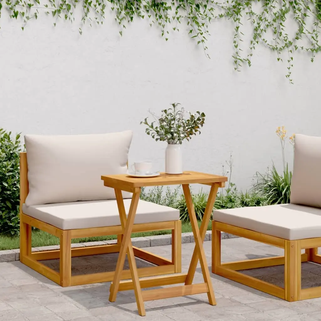 Folding Garden Table Solid Acacia Wood 50x36x60 cm Brown