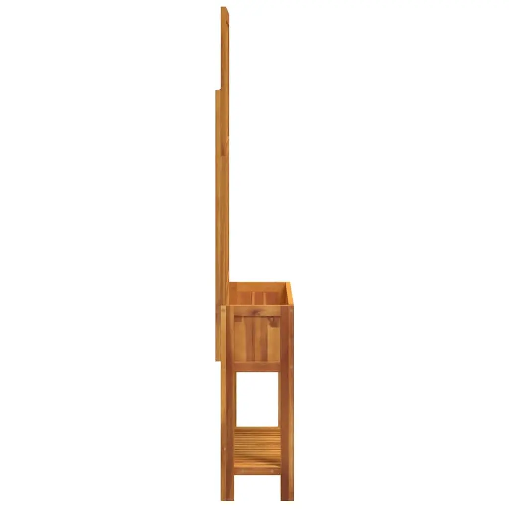 Wooden Planter Acacia Tall Brown with Trellis Shelf for Garden Patio Outdoor