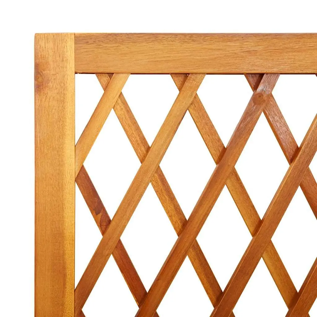Wooden Planter Acacia Tall Brown with Trellis Shelf for Garden Patio Outdoor