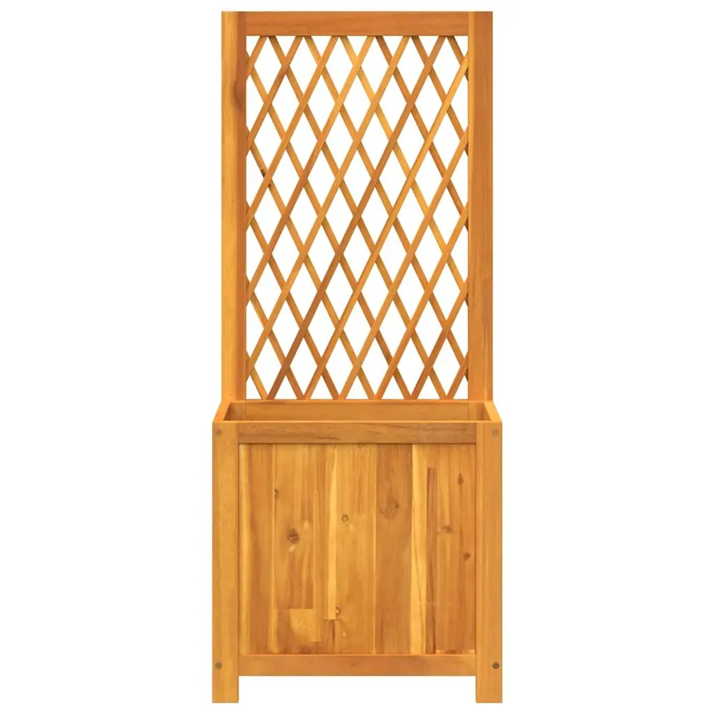 Wooden Planter with Trellis Solid Acacia Wood 55 x 29.5 x 132 cm Brown