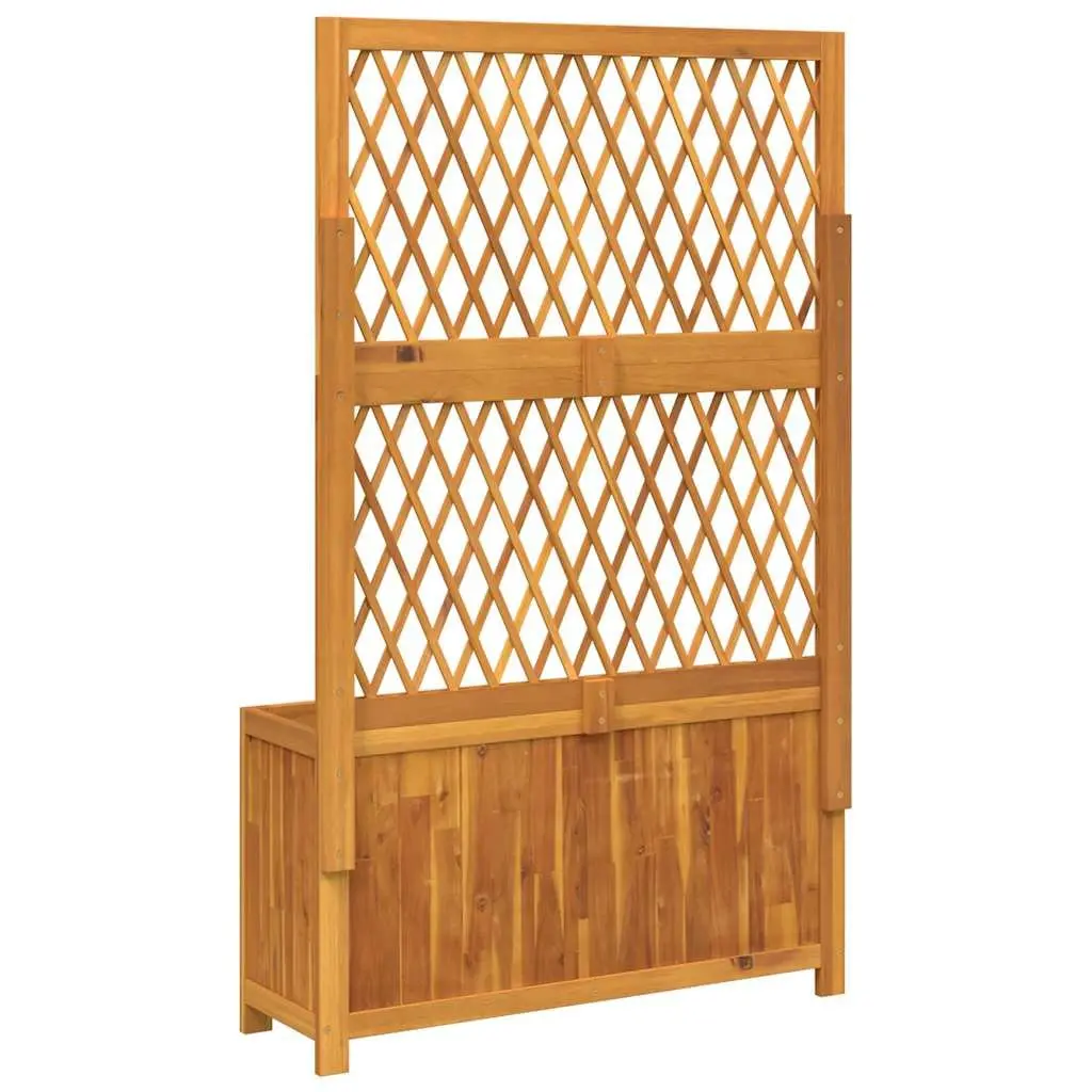 Wooden Planter with Trellis for Climbing Plants Garden Patio 100x32x165cm