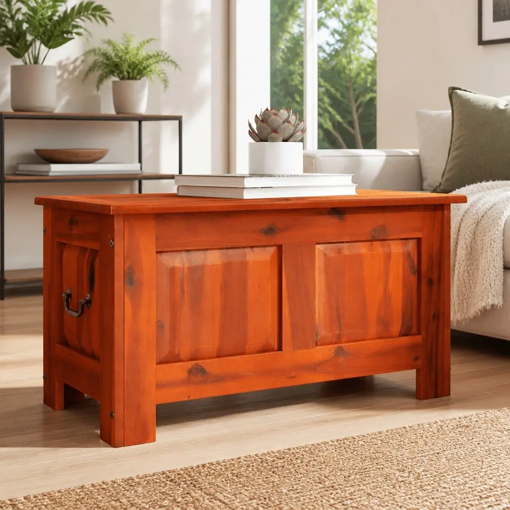 Storage Chest Solid Acacia Wood Brown Large