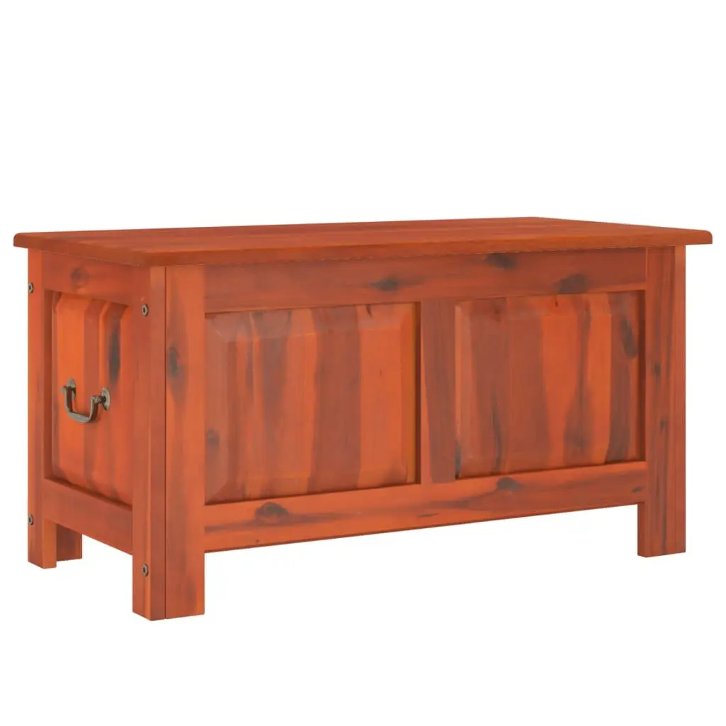 Acacia Wood Storage Chest Brown Organiser with Lid Living Space Furniture Trunk