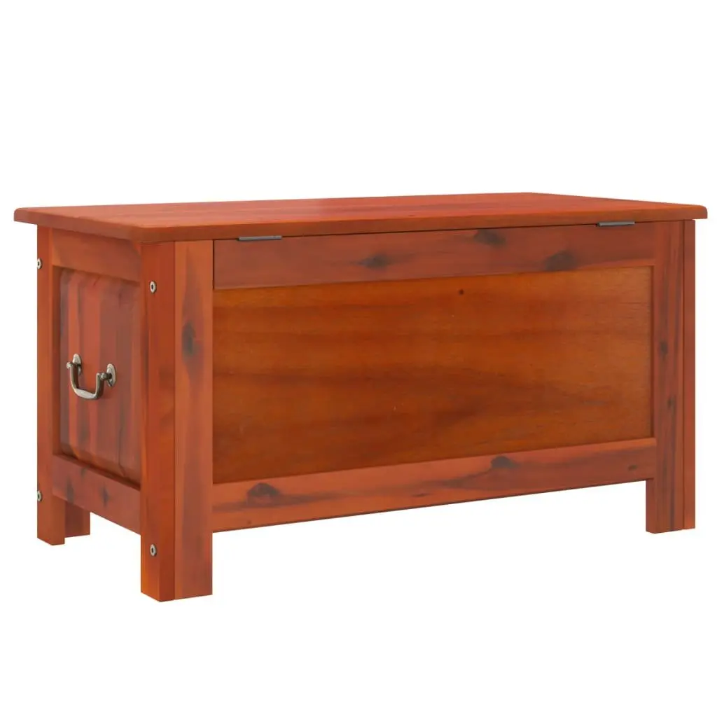Acacia Wood Storage Chest Brown Organiser with Lid Living Space Furniture Trunk
