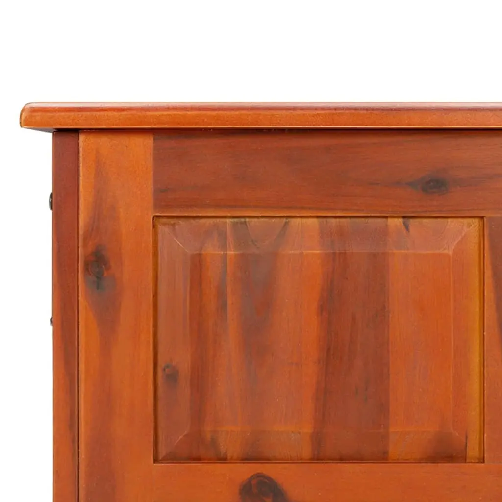 Acacia Wood Storage Chest Brown Organiser with Lid Living Space Furniture Trunk