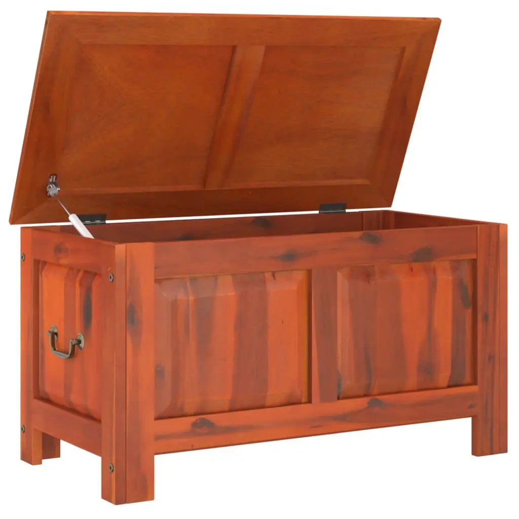Acacia Wood Storage Chest Brown Organiser with Lid Living Space Furniture Trunk