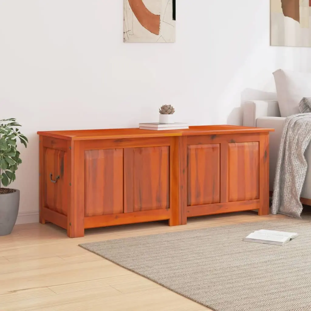 Storage Chest with Lid Brown Solid Wood Bedroom Living Room Organiser Box