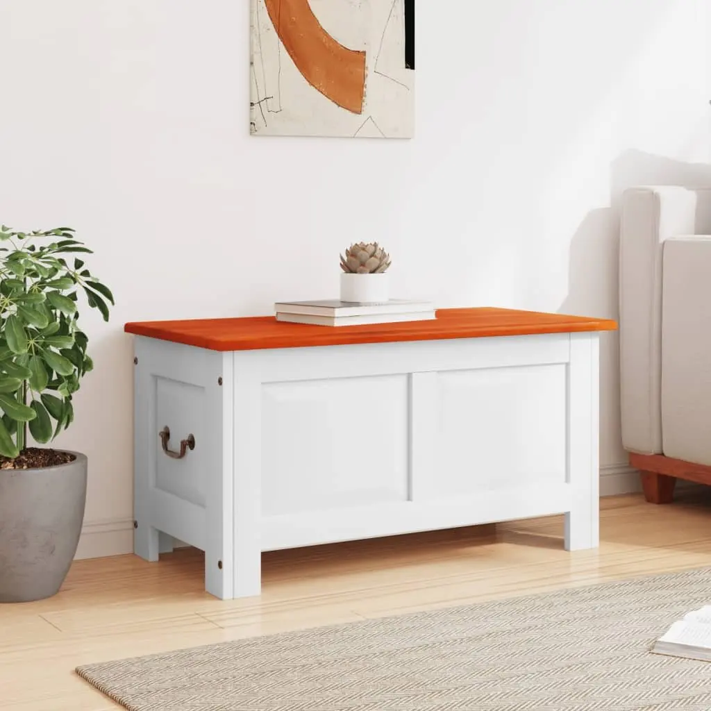 Storage Chest Solid Acacia Wood White Living Room Bedroom