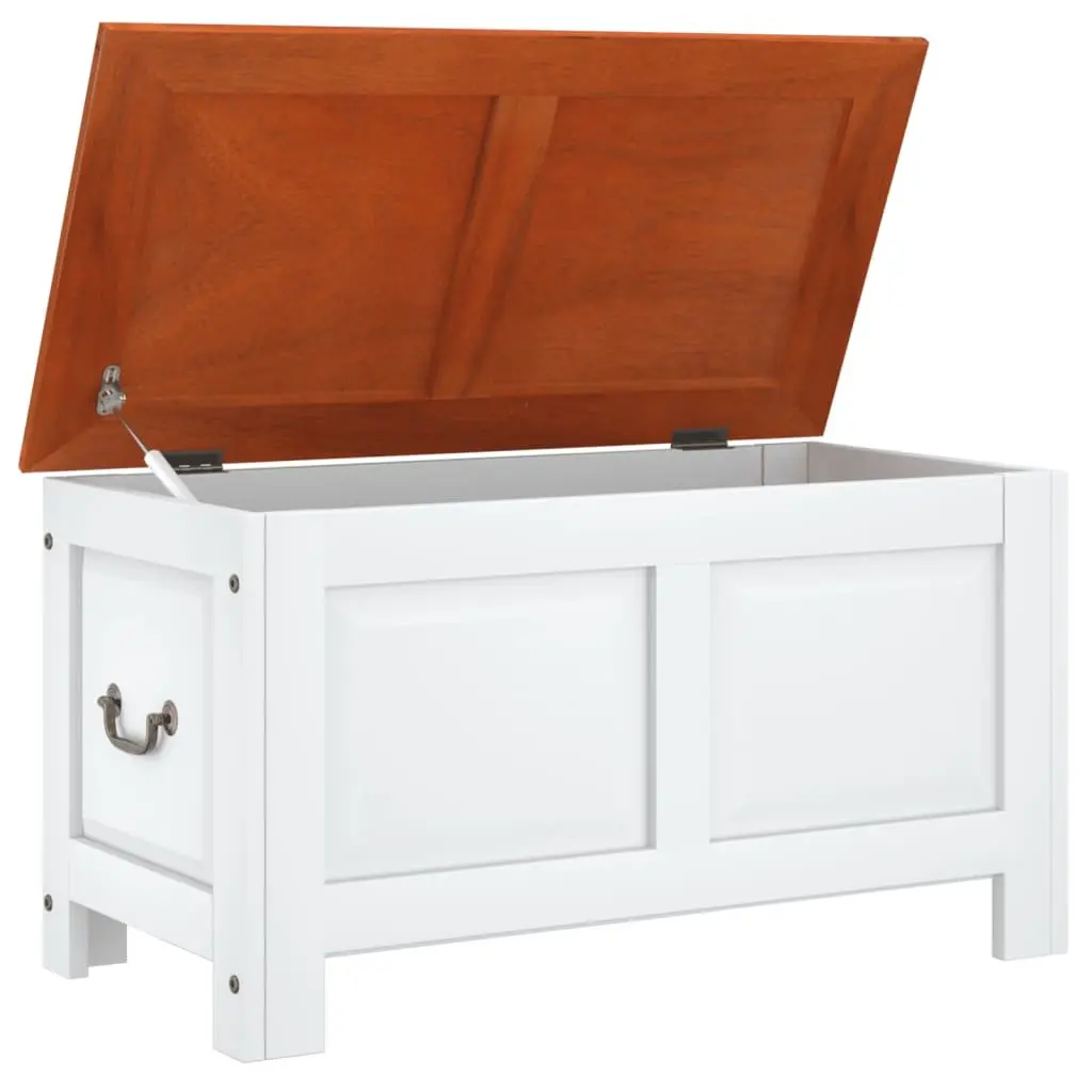 Storage Chest Solid Acacia Wood White Living Room Bedroom