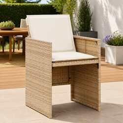 Versatile Beige Outdoor Chairs Set of 4 with Cushions