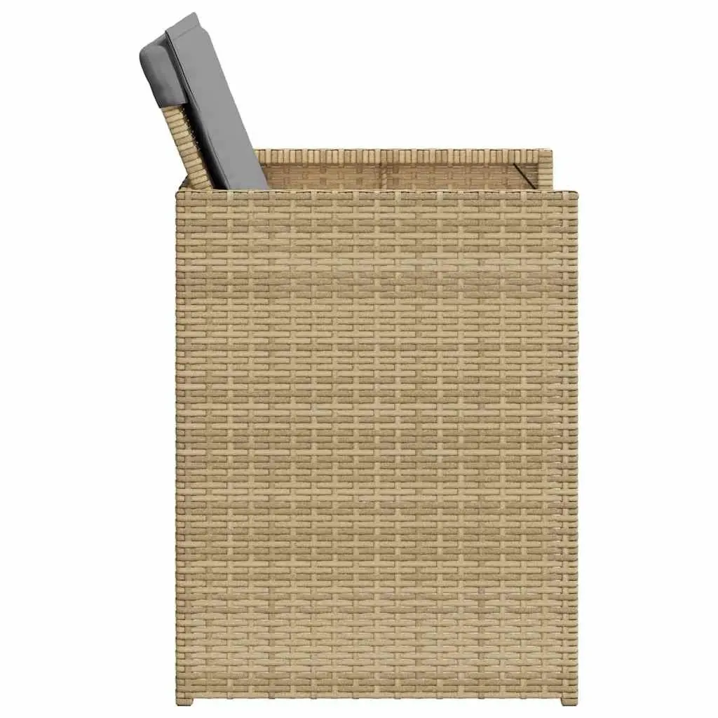 Outdoor Garden Chairs PE Poly Rattan Beige 4 Pieces Set with Cushions