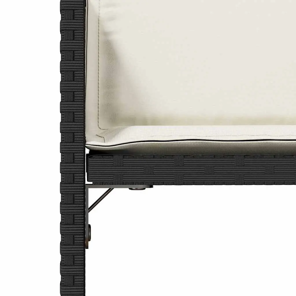 Outdoor Chairs PE Rattan Black 4 Piece Garden Seating with Cushions