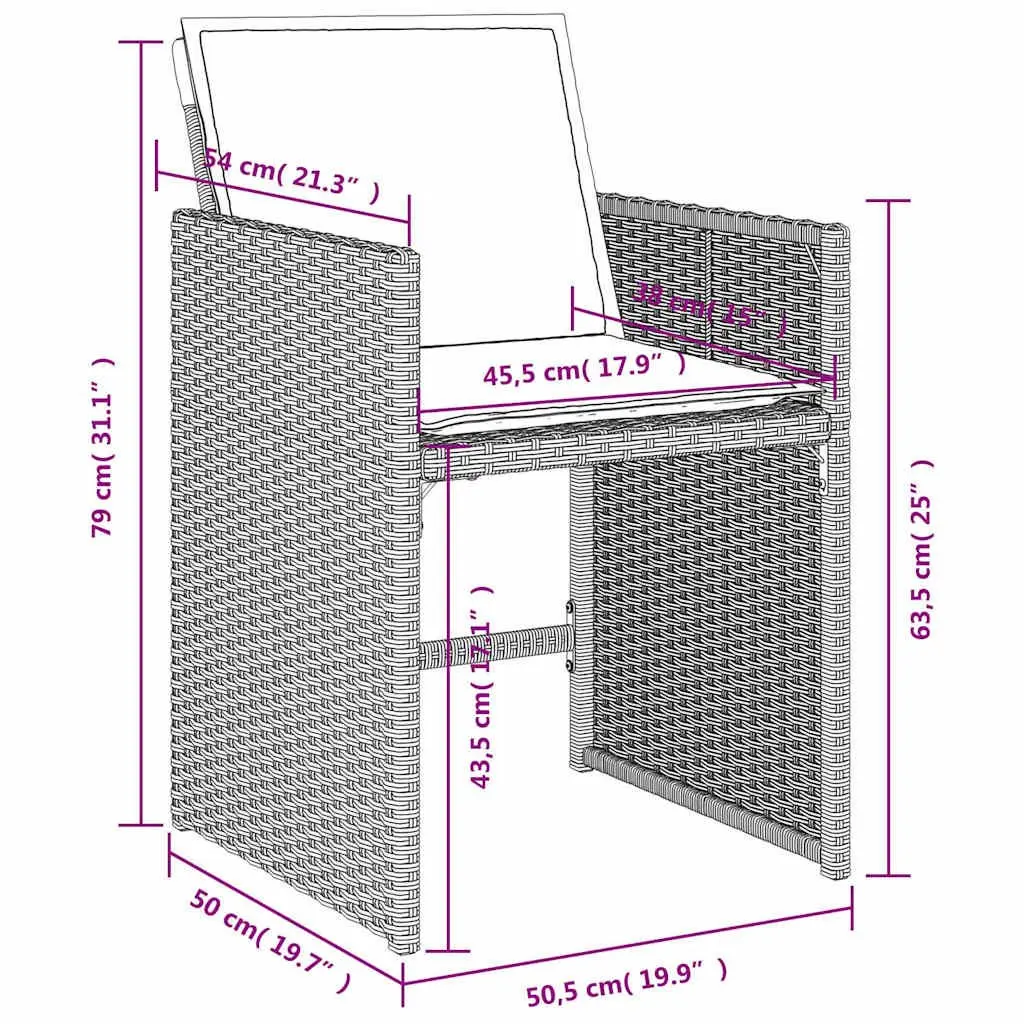 Outdoor Seating Chairs Grey Poly Rattan 4 Piece Set with Cushions for Garden Patio Relaxation