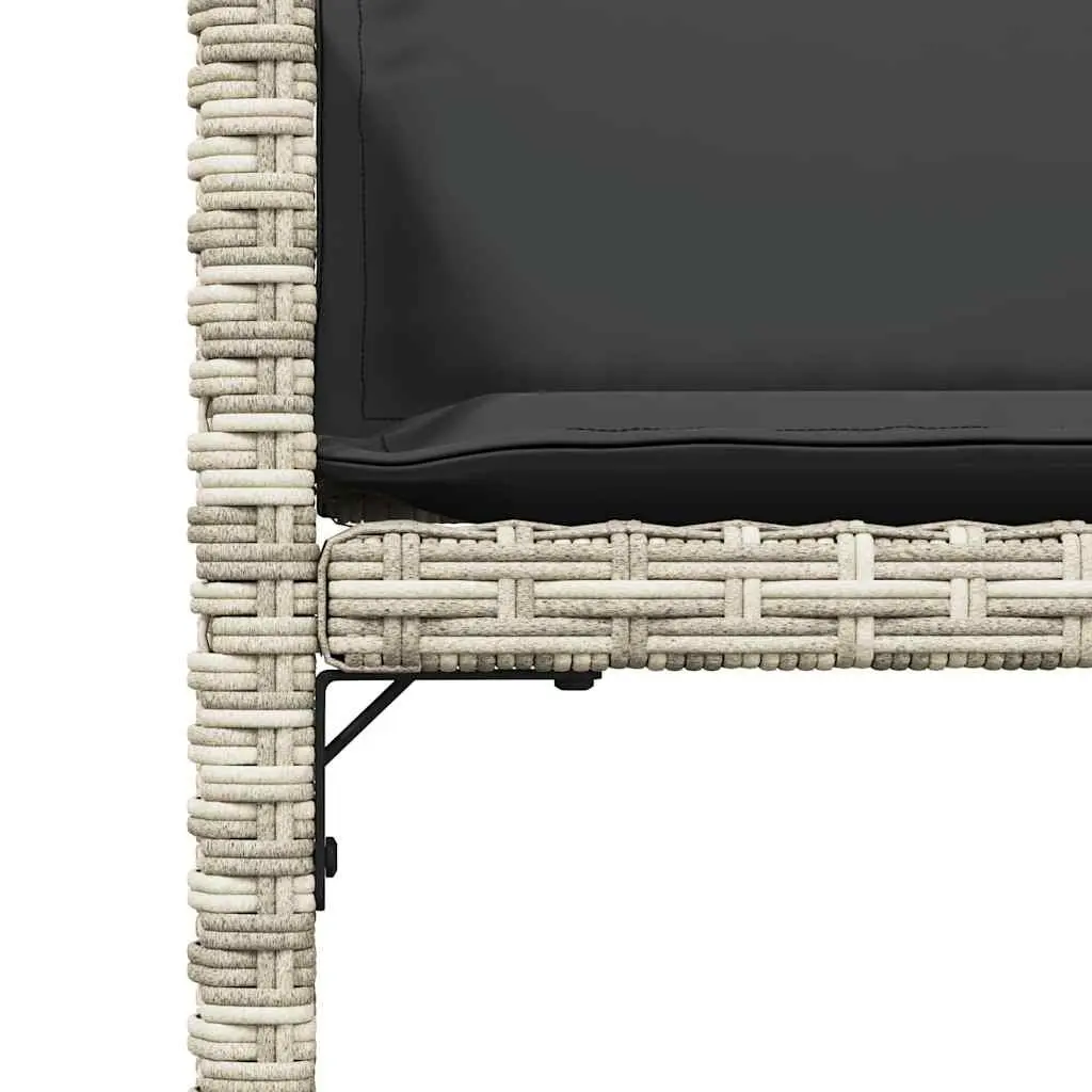 Outdoor Seating Chairs Grey Poly Rattan 4 Piece Set with Cushions for Garden Patio Relaxation