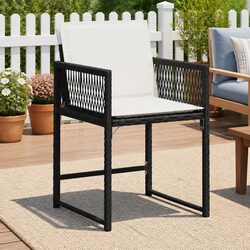 4 Black Rattan Chairs for Outdoor Relaxation