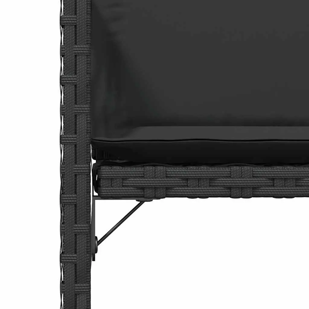 Outdoor Garden Chairs Poly Rattan Black 4 Pieces with Padded Cushions