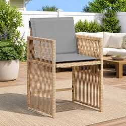 Practical Outdoor Garden Chair Set of 4 with Cushions