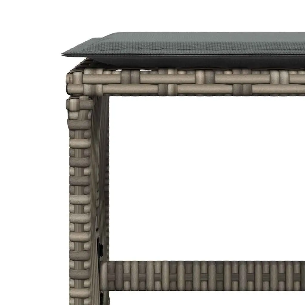 Garden Stools PE Rattan with Cushions 41x41x36 cm Grey 4 Piece
