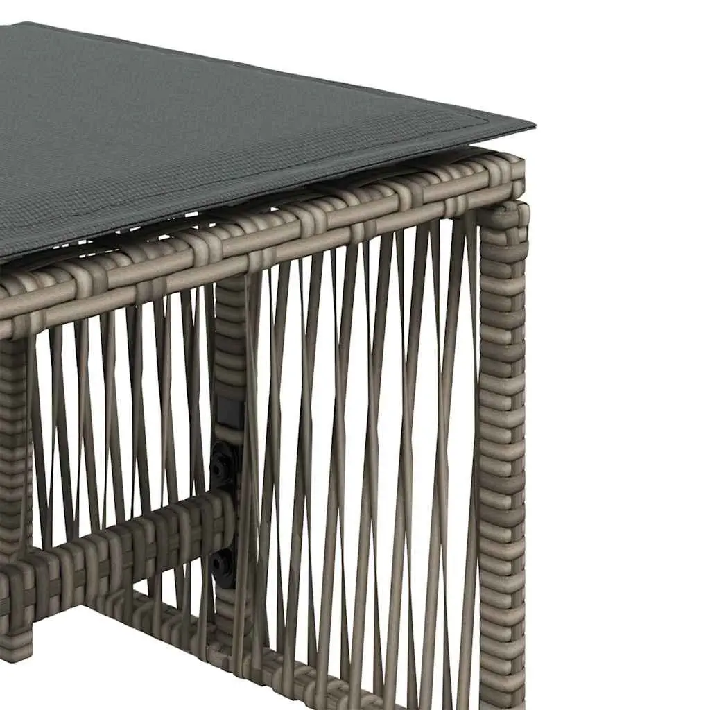 Garden Stools PE Rattan with Cushions 41x41x36 cm Grey 4 Piece