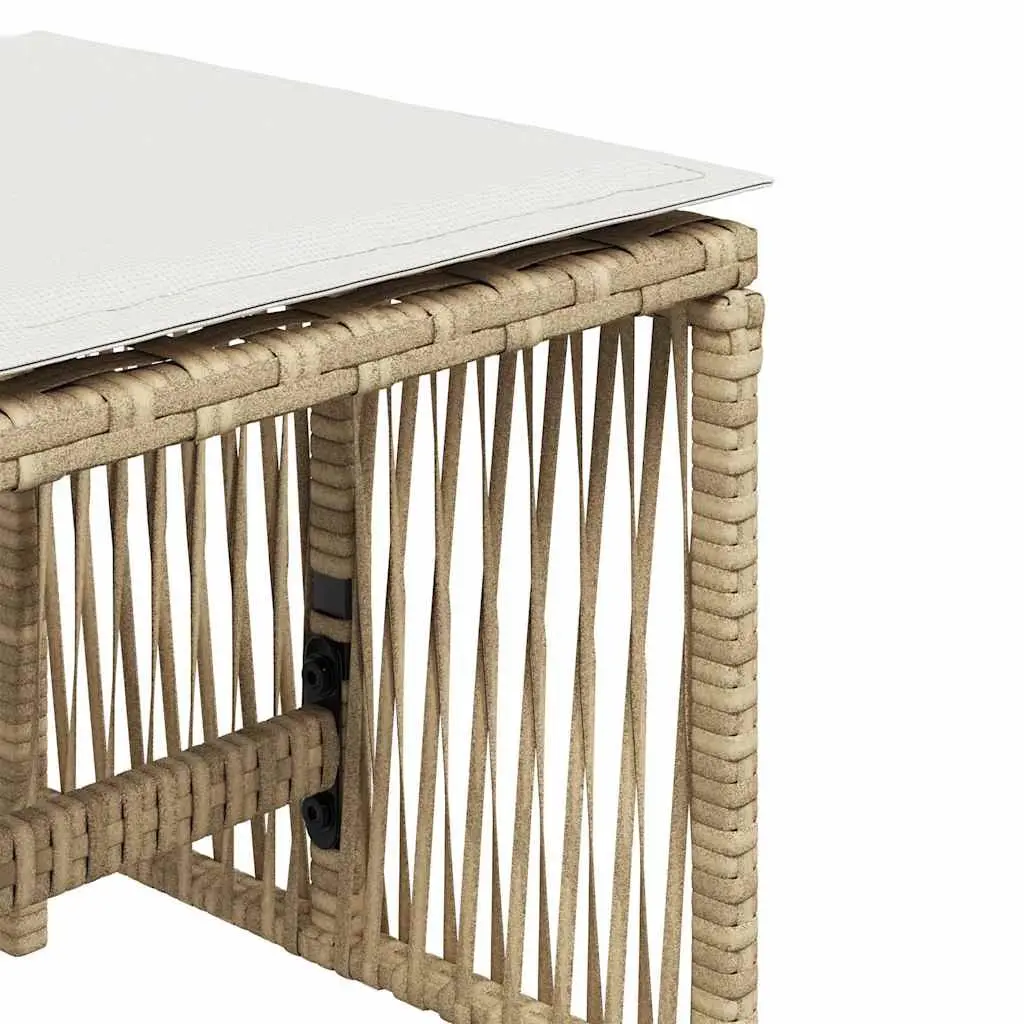 Garden Stools PE Rattan with Cushions 4 pcs Beige Outdoor Seat