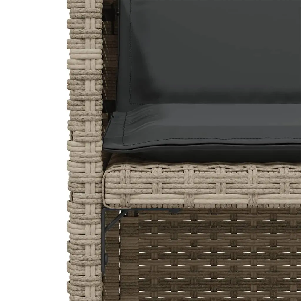 3 Piece Bistro Set PE Rattan Grey Chairs Table Outdoor Garden Patio Furniture