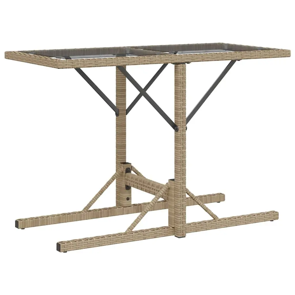 3 Piece Outdoor Bistro Set PE Rattan Beige Garden Furniture Cushions Table