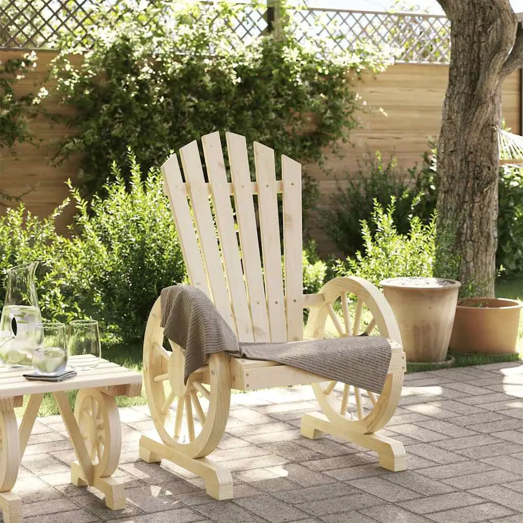 Adirondack Chair Brown Solid Fir Wood Outdoor Lounge Seating Garden Patio