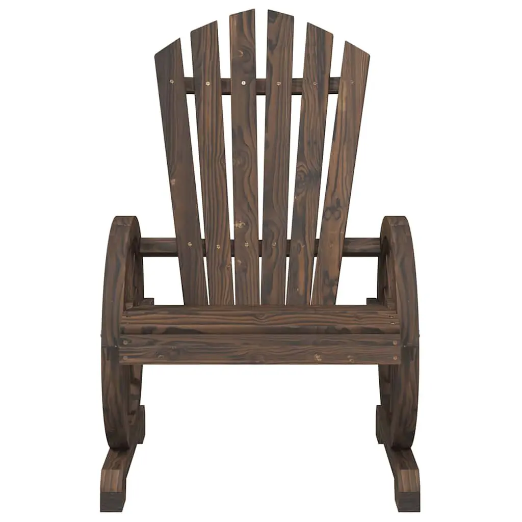 Outdoor Lounge Chair Solid Fir Wood Brown Ergonomic Garden Seating