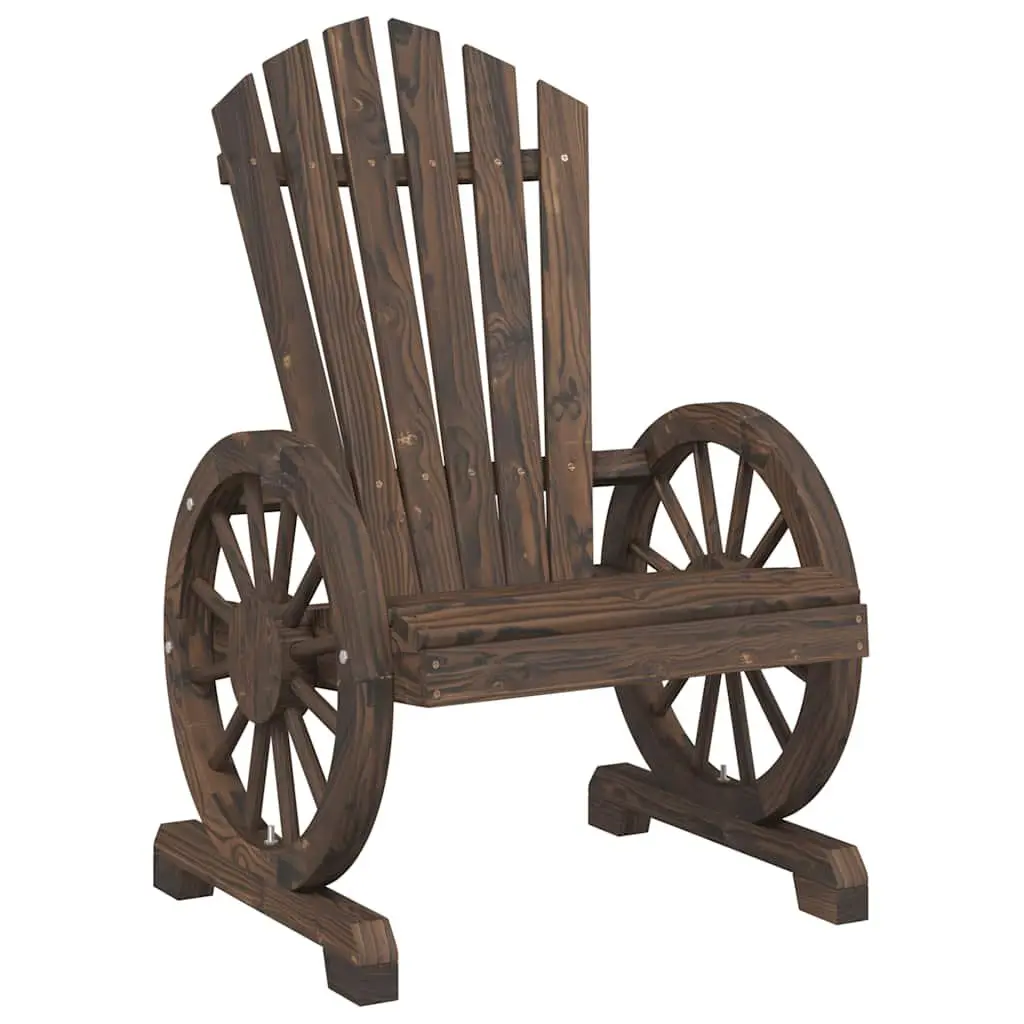 Adirondack Chairs Solid Fir Wood Ergonomic Brown 2 Piece Garden Lounge Seating