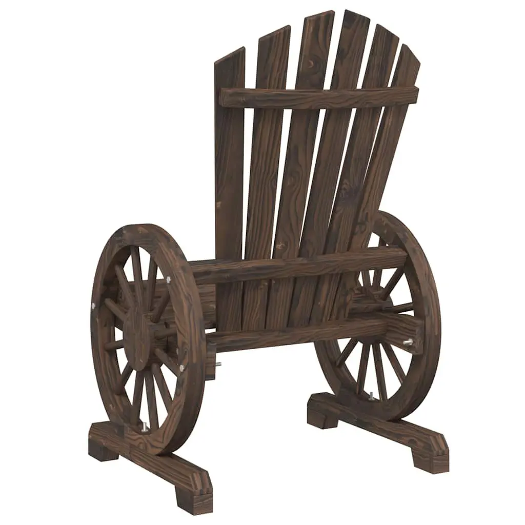Adirondack Chairs Solid Fir Wood Ergonomic Brown 2 Piece Garden Lounge Seating