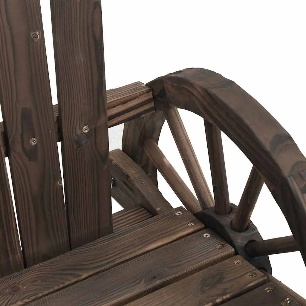 Adirondack Chairs Solid Fir Wood Ergonomic Brown 2 Piece Garden Lounge Seating