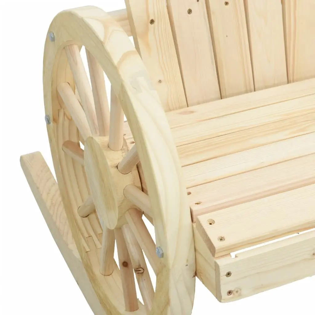 Rocking Adirondack Chair Solid Fir Wood Brown Outdoor Garden Lounge Seat