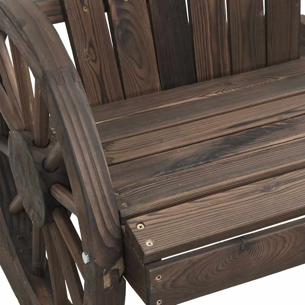 Adirondack Chair Solid Fir Wood 2-Seater Brown Garden Lounge