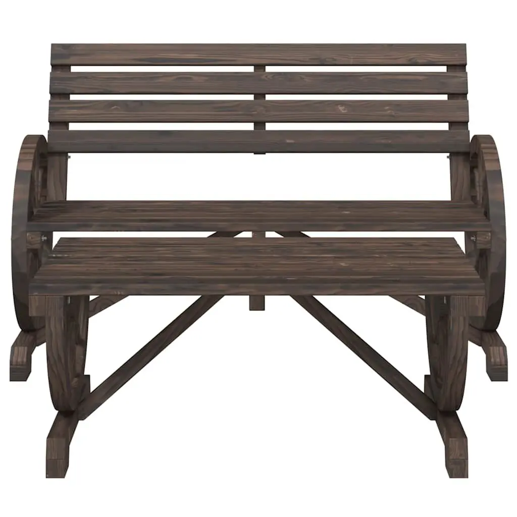 2 Piece Solid Fir Wood Outdoor Sectional Sofa Garden Lounge Set Brown with Coffee Table