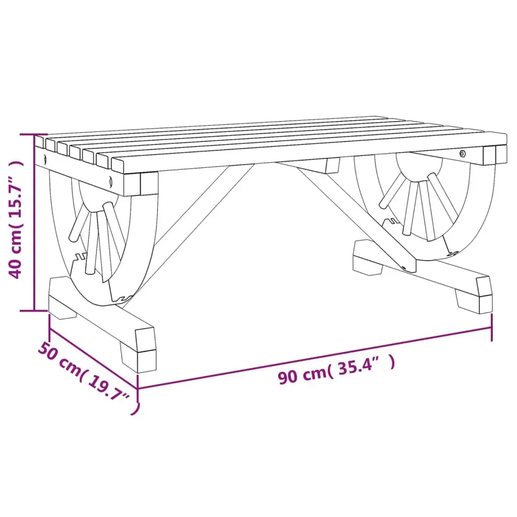 Garden Coffee Table Solid Wood Fir 90x50x40 cm Brown